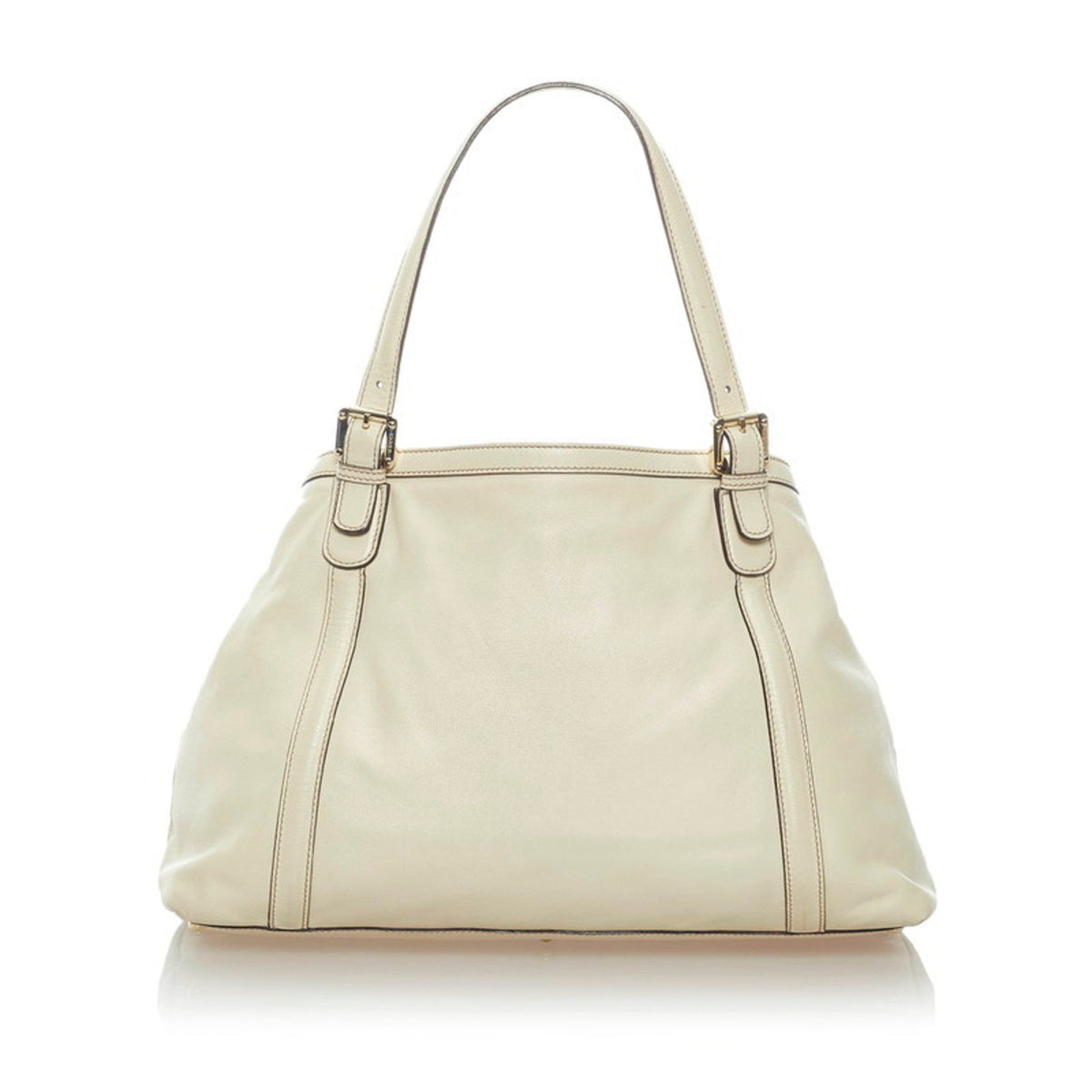 Gucci New Bullitt Double G Handbag 162094 White Leather Ladies GUCCI