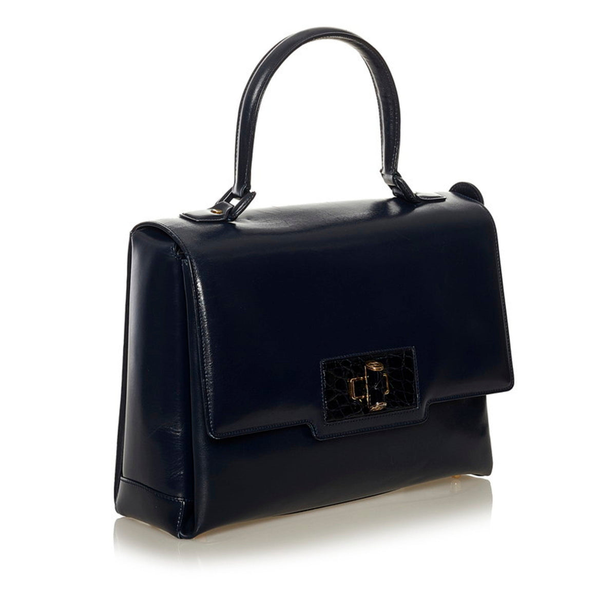 Gucci Old Handbag 000 33 Navy Leather Ladies GUCCI