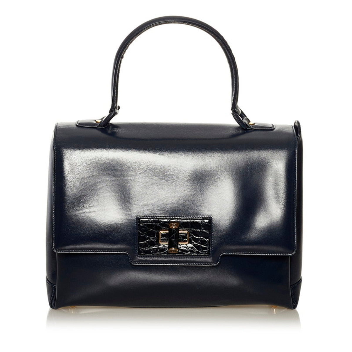 Gucci Old Handbag 000 33 Navy Leather Ladies GUCCI
