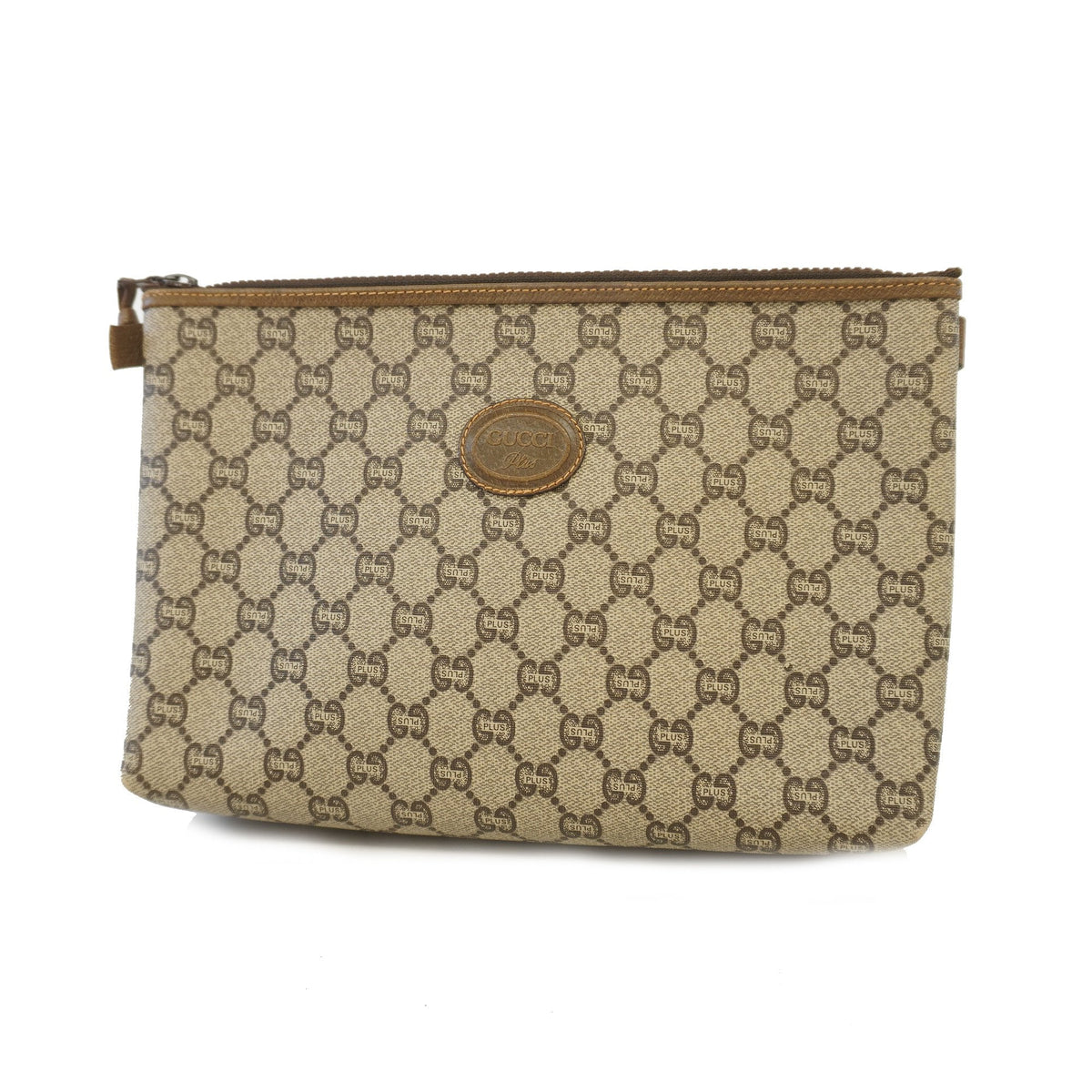 Gucci Clutch Bag GG Plus Beige Unisex