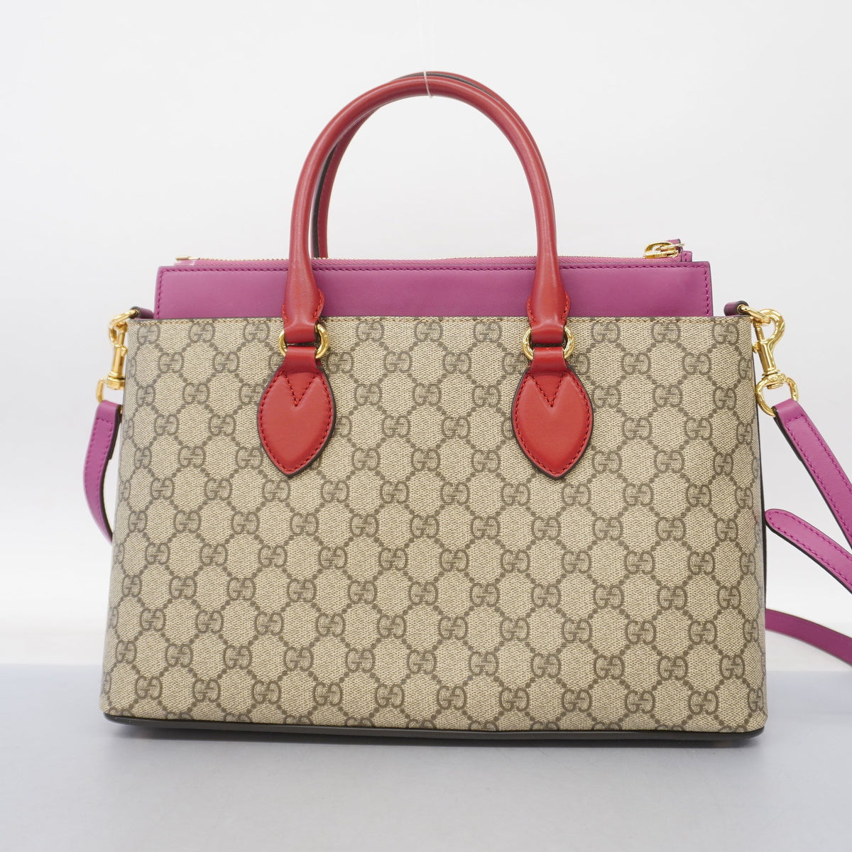 Gucci 2way Bag GG Supreme 409534 Beige/Pink/Red Gold metal