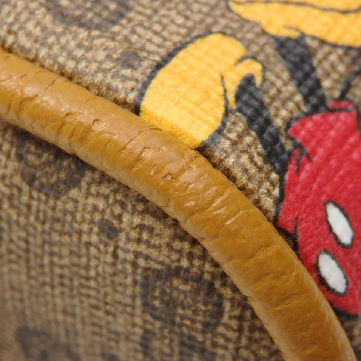Gucci x Disney Shoulder Bag Mini GG Supreme Ladies Beige Brown PVC Leather 602536 Mickey Mouse Collaboration