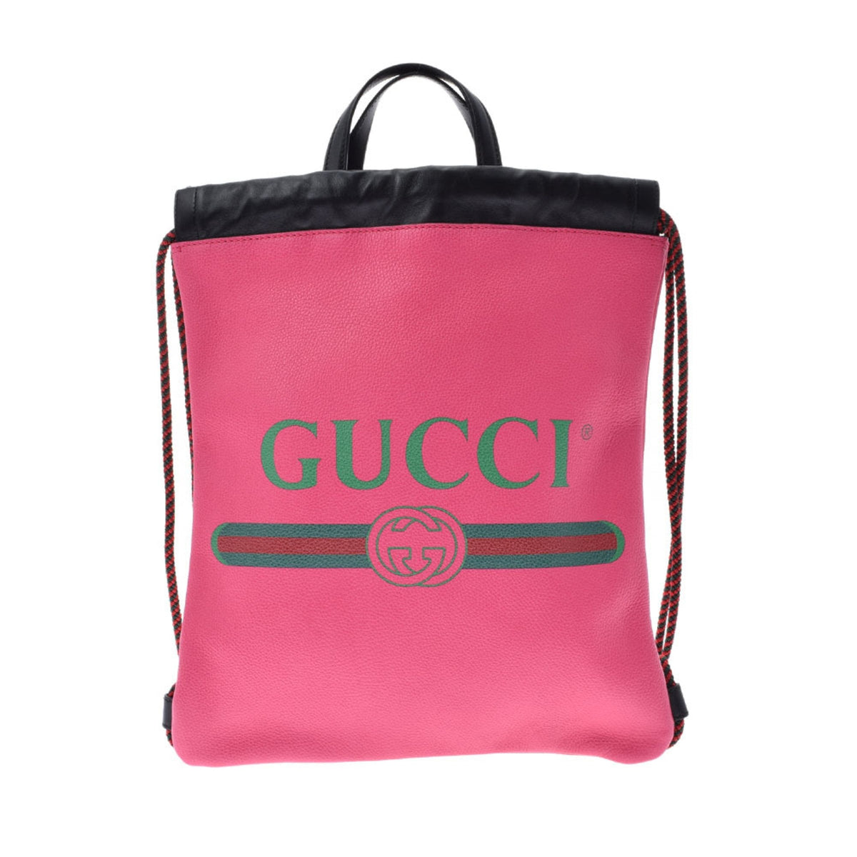 Gucci Drawstring Small Backpack Pink 523586 Unisex Leather Backpack/Daypack