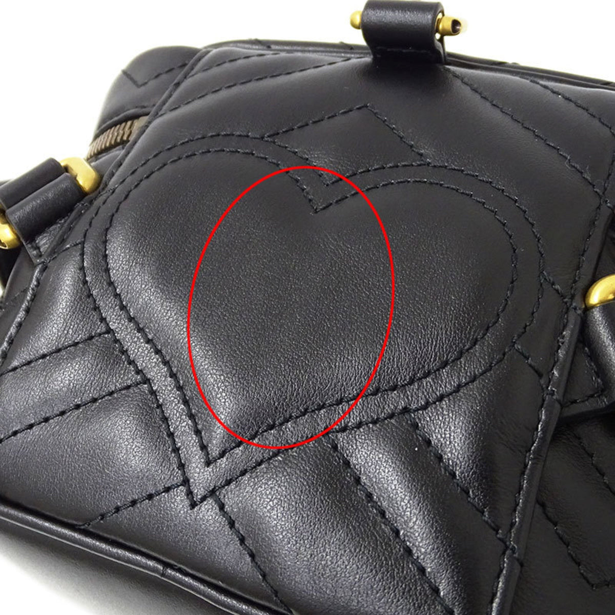 Gucci Bag Ladies Rucksack Daypack GG Marmont Leather 598594 Black Vanity Type