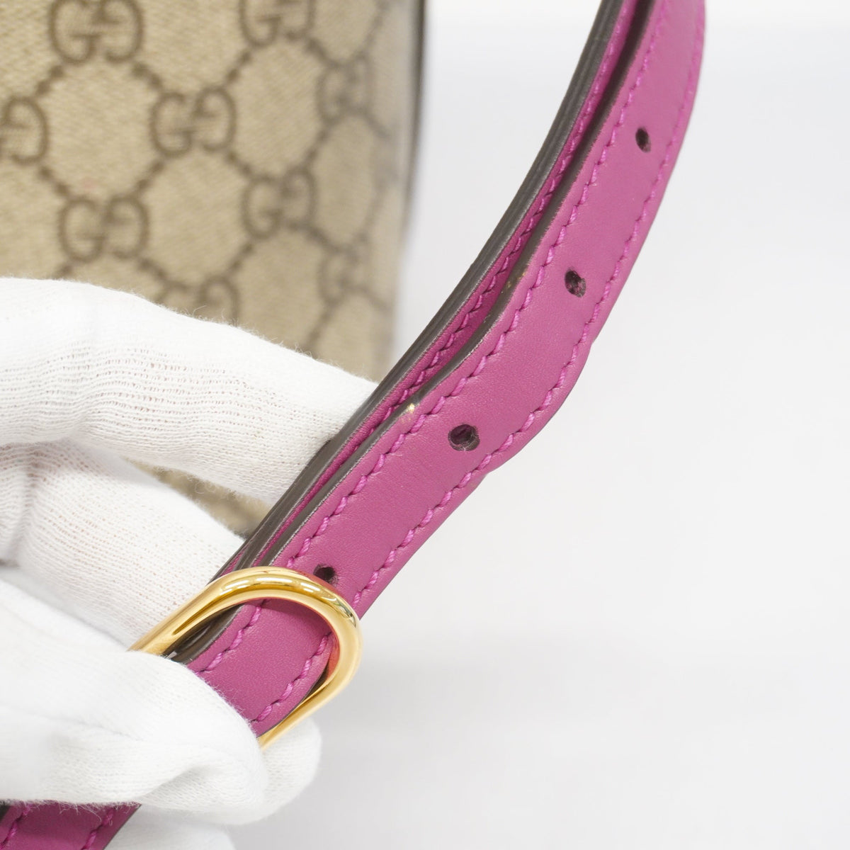 Gucci 2way Bag GG Supreme 409534 Beige/Pink/Red Gold metal