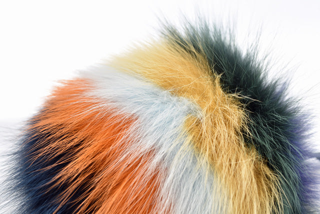 Top quality Fendi Fox Fur Calf Leather Keychain Bag Charm