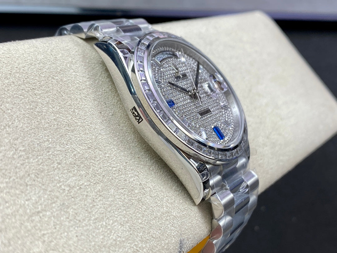 Rolex Full Diamond Day-Date Double Calendar