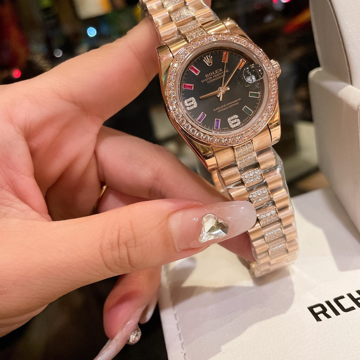 Diamond Rolex Datejust Series Classic Women's Solid