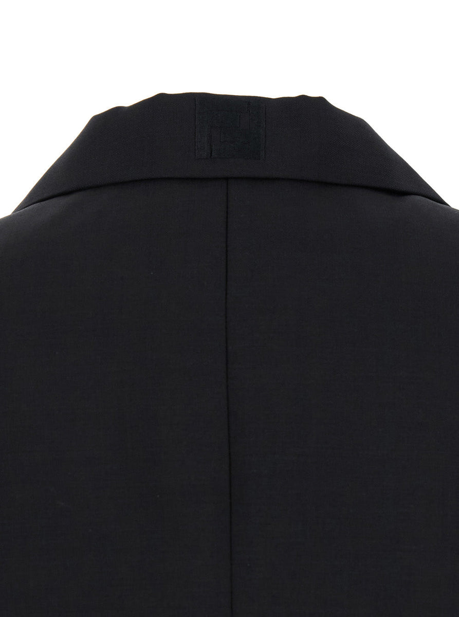 Fendi Women Black Sleeveless Vest In Wool Woman