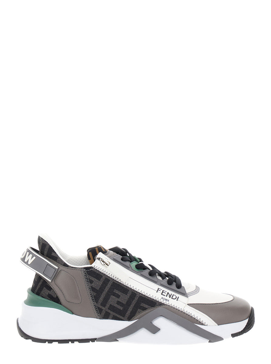 Fendi Men 'Fendi Flow' M;Ulticolor Running Sneakers With Ff Jacquard In Leather Man