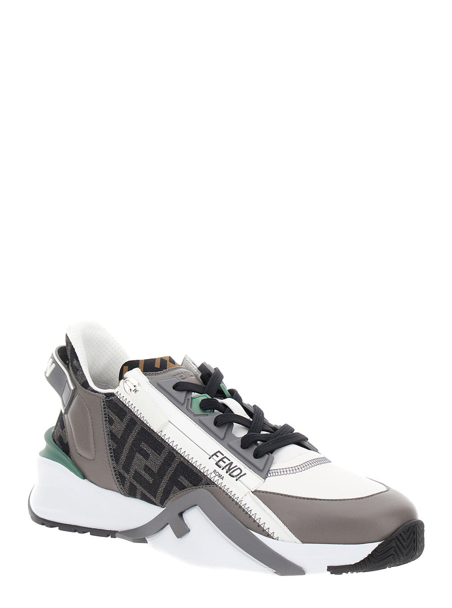 Fendi Men 'Fendi Flow' M;Ulticolor Running Sneakers With Ff Jacquard In Leather Man