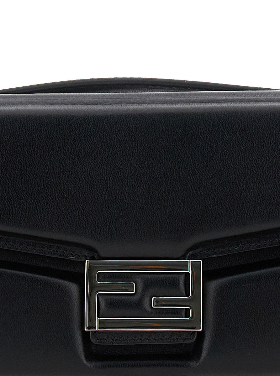 Fendi Men 'Baguette Soft Trunk' Black Crossbody Bag In Padded Leather Man