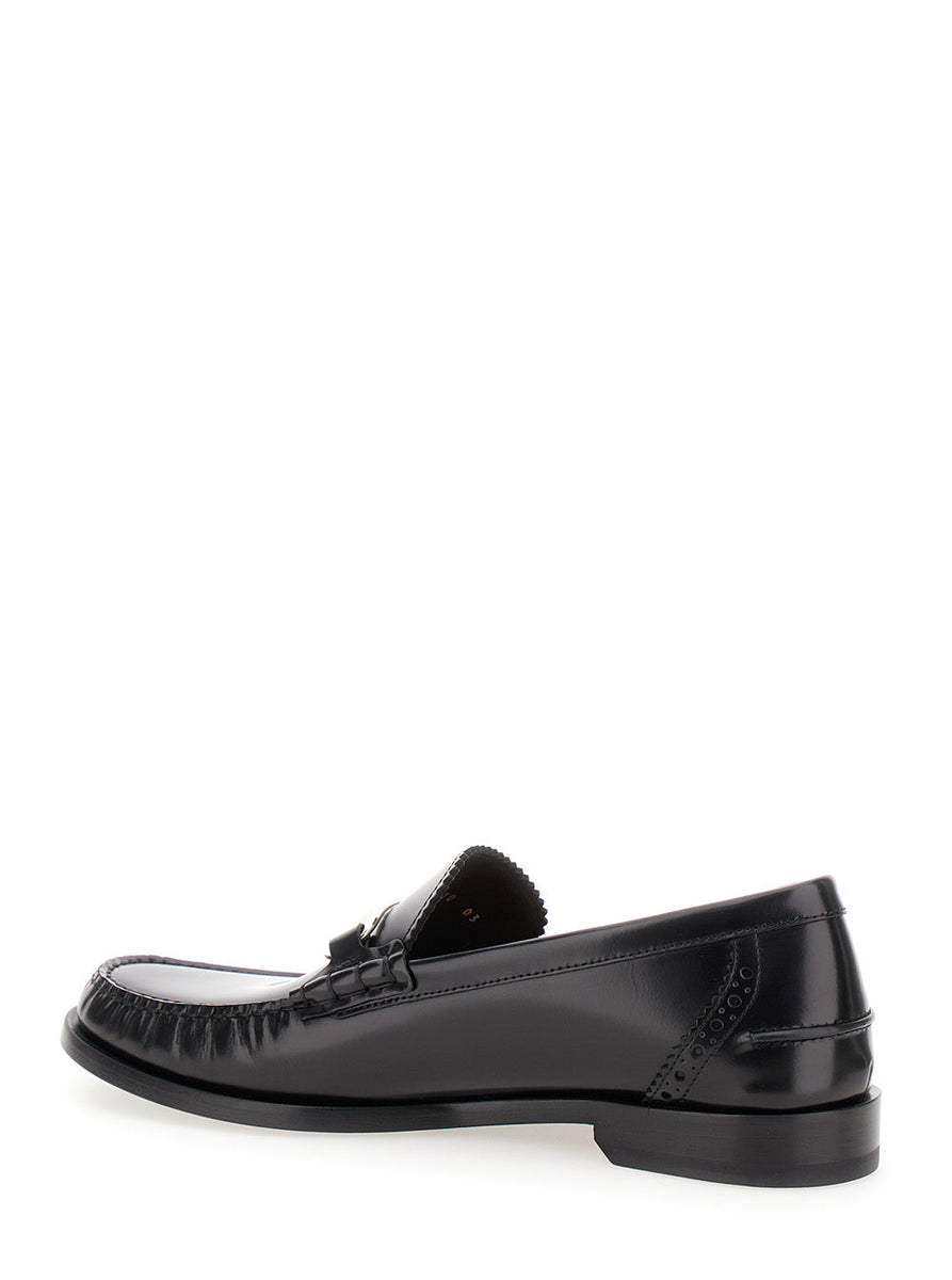 Fendi Men Black O'lock Loafer In Leather Man