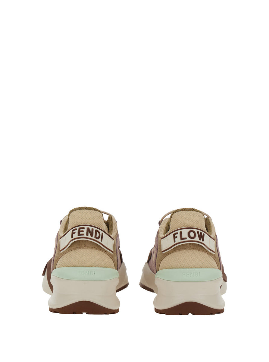 Fendi Women 'Flow' Multicolor Sneakers With Logo Label On The Back And Drawstring Closure In Tech Fabric Woman