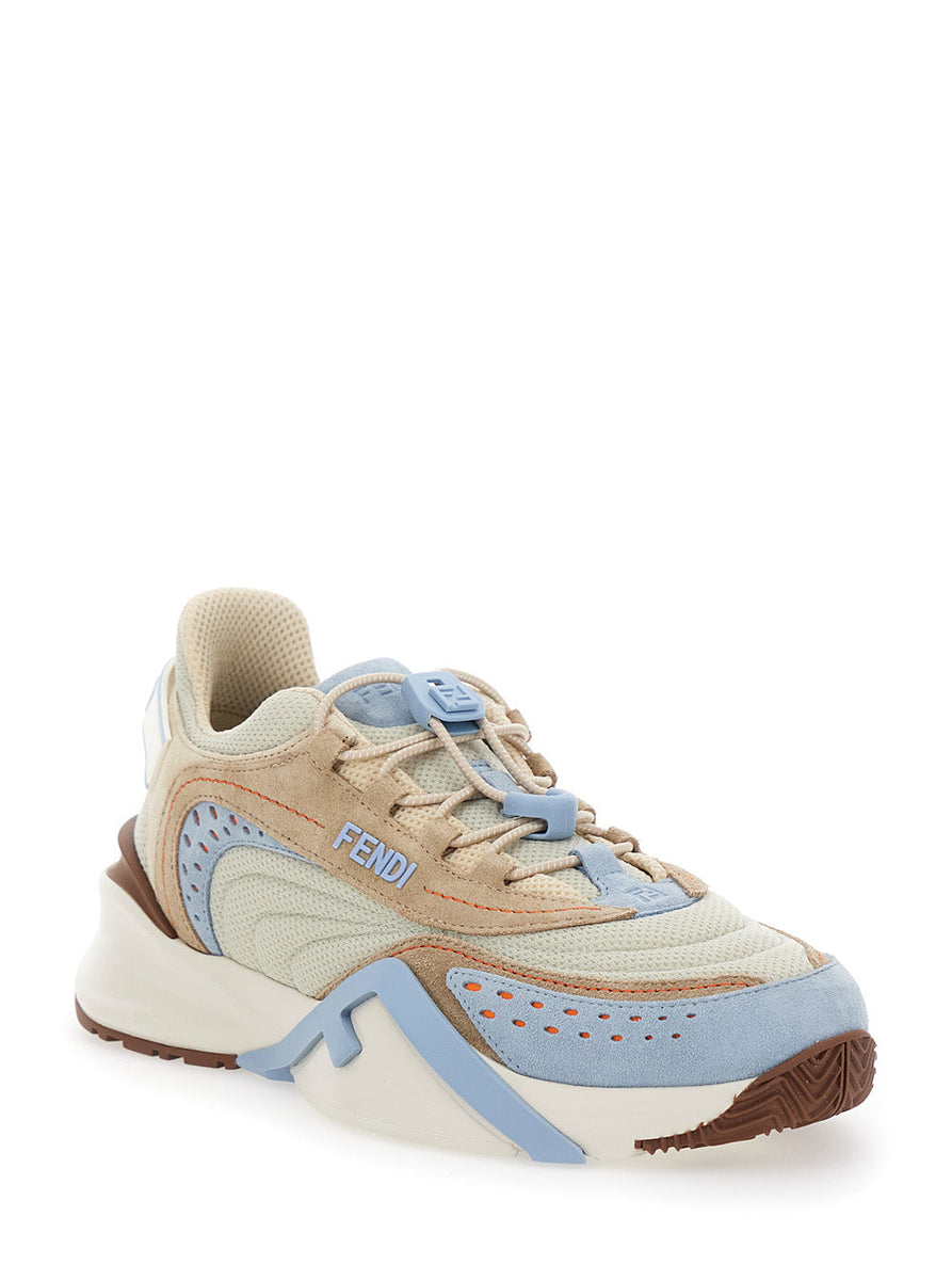 Fendi Women 'Flow' Multicolor Sneakers With Logo Label On The Back In Tech Fabric Woman