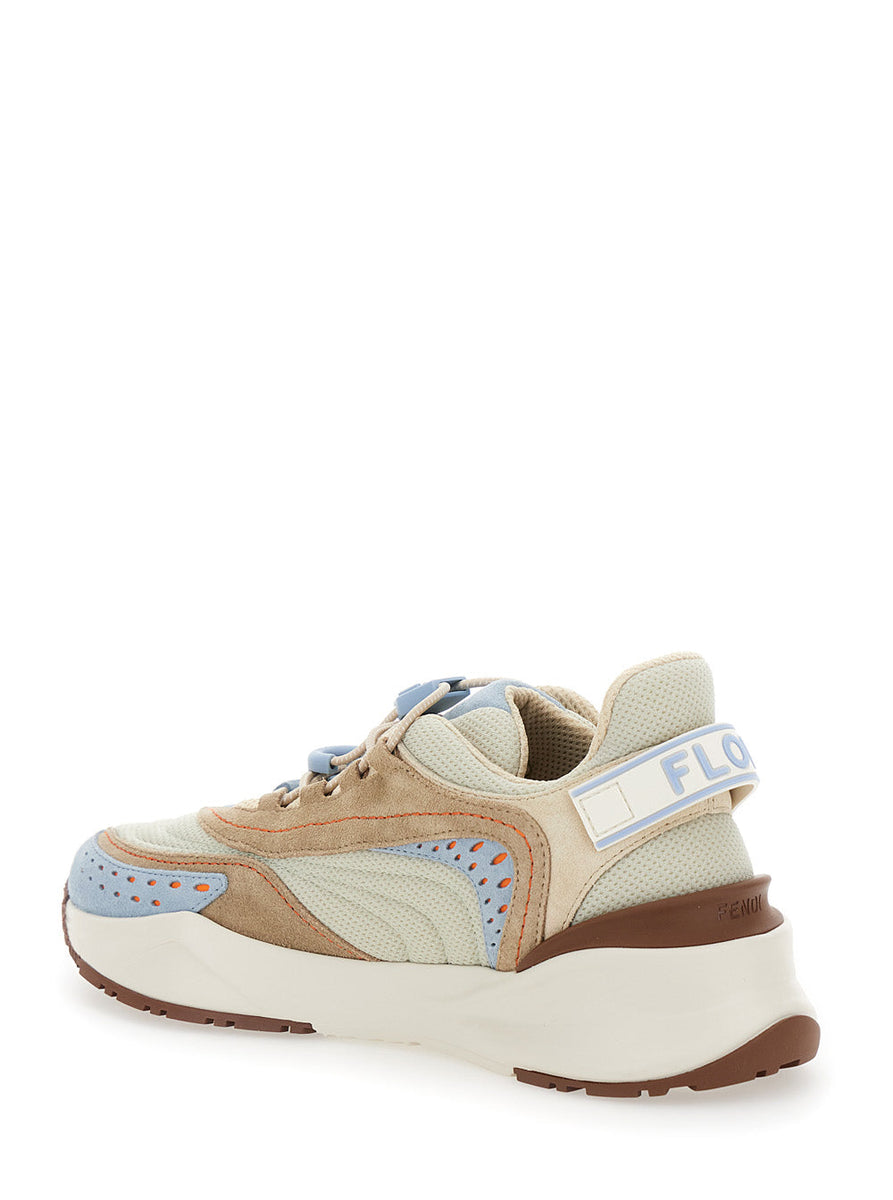 Fendi Women 'Flow' Multicolor Sneakers With Logo Label On The Back In Tech Fabric Woman