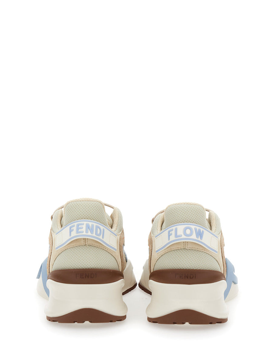 Fendi Women 'Flow' Multicolor Sneakers With Logo Label On The Back In Tech Fabric Woman