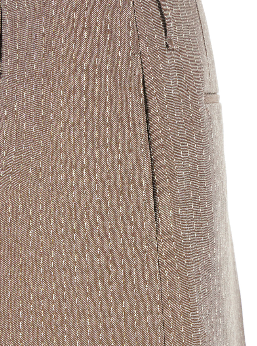 Fendi Men Beige Bermuda Pants With Belt Loops In Cotton And Linen Blend Man