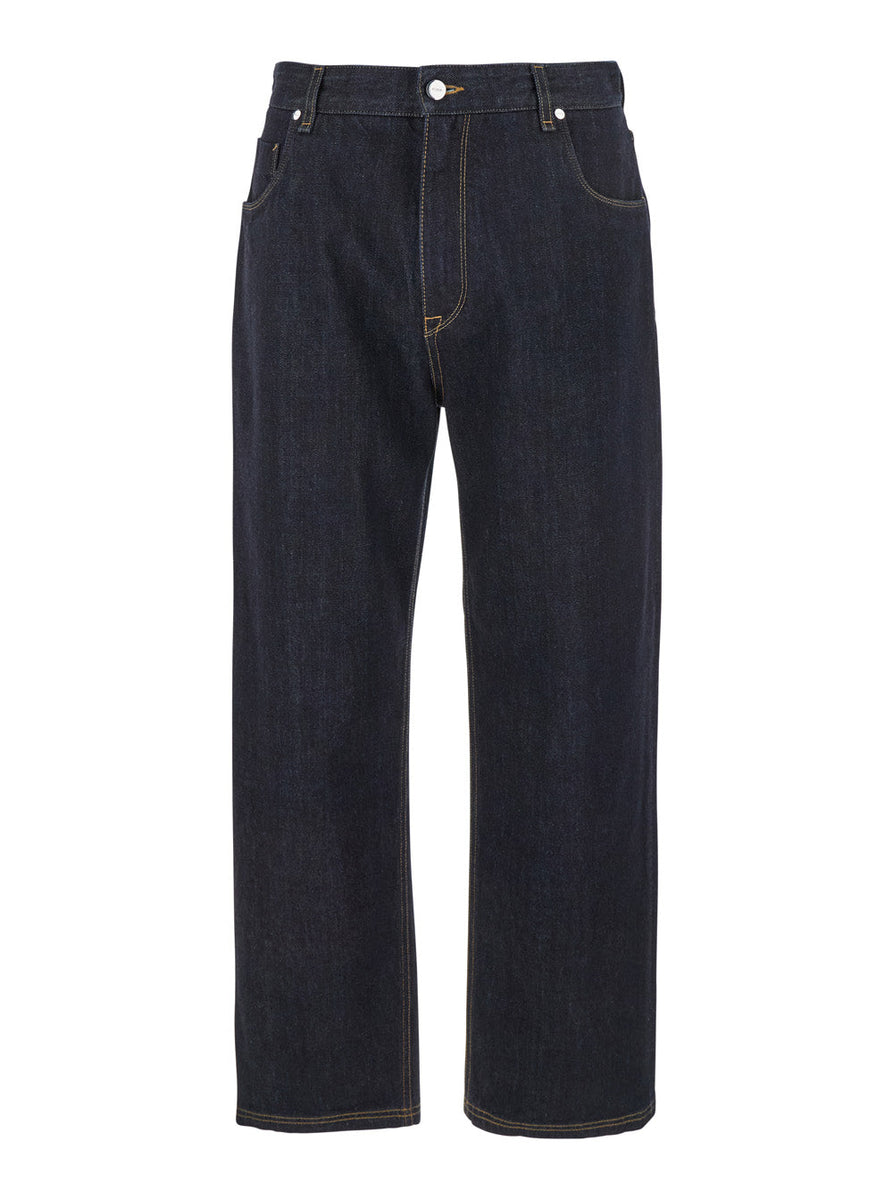 Fendi Men Blue Five Pocket Jeans With Fendi Club Patch On The Back In Denim Man
