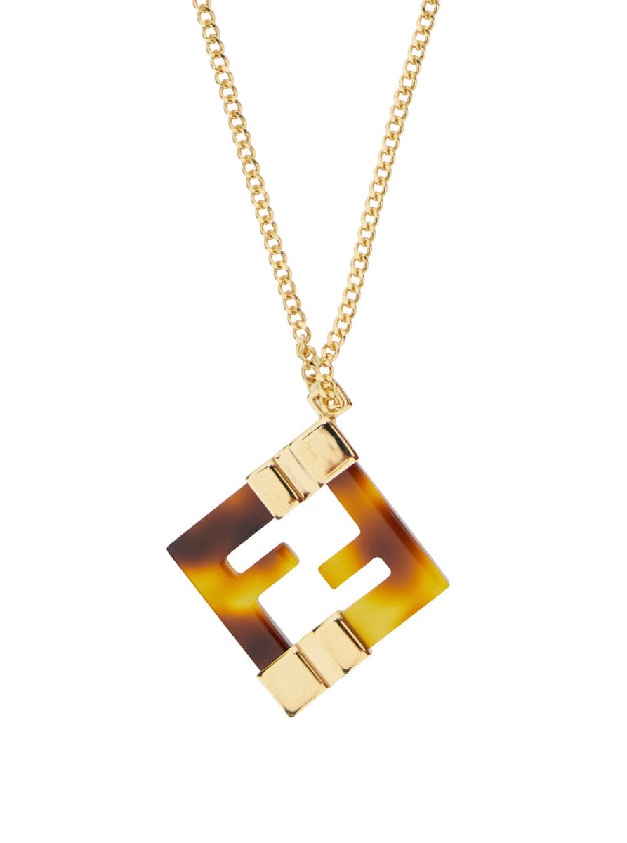 Fendi Women 'Forever' Gold-Colored Necklace With Pendant With Ff Motif In Bronze Woman