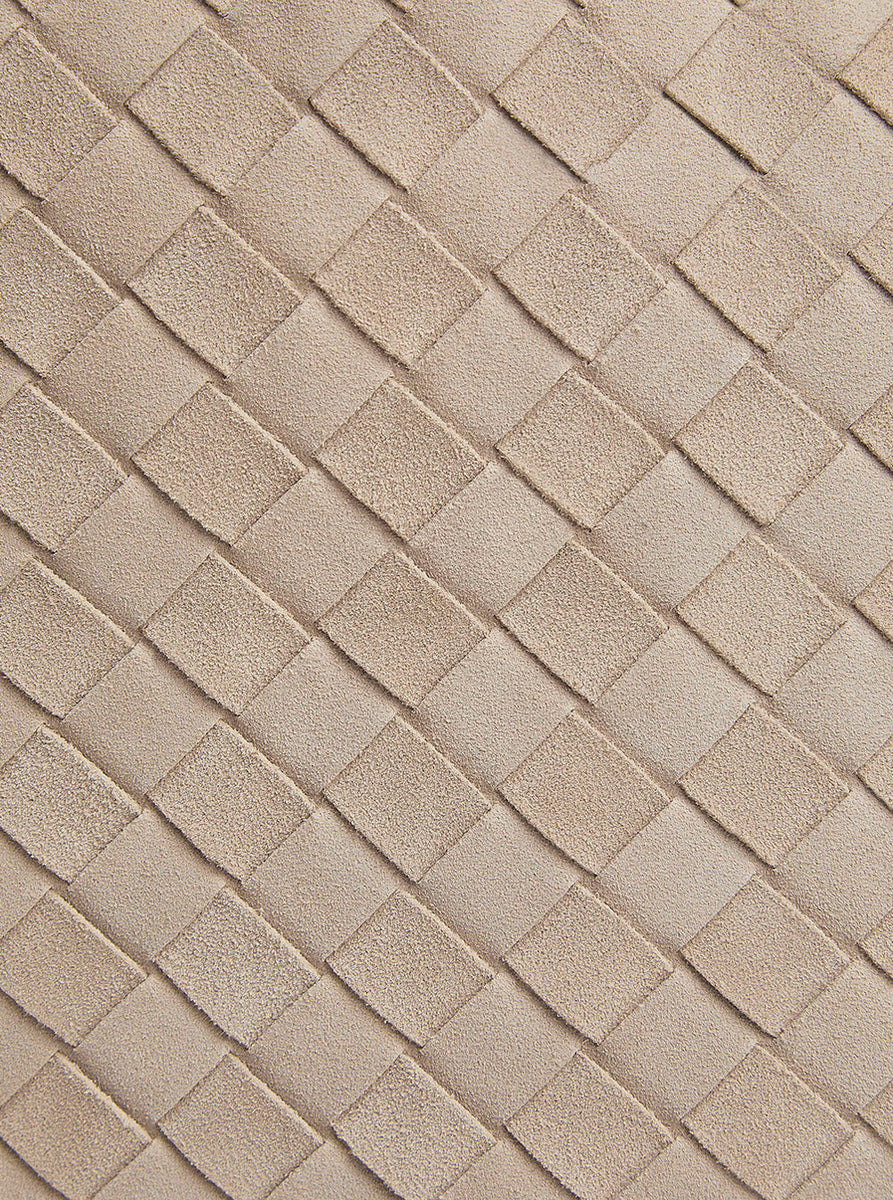 Bottega Veneta Women 'Hop' Beige Large Shoulder Bag With Intrecciato Motif And Magnetic Closure In Suede Woman