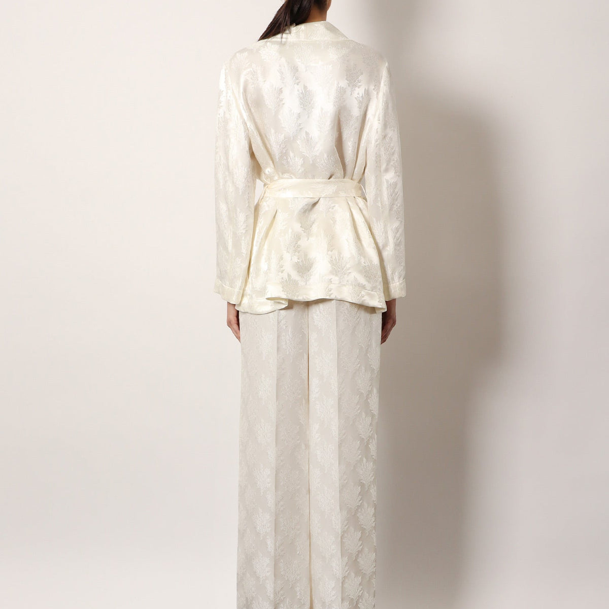 Fendi Women Jacquard Silk Trouser With Floral Motif