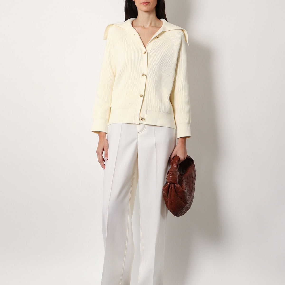 Bottega Veneta Women Wool Wide Leg Trouser
