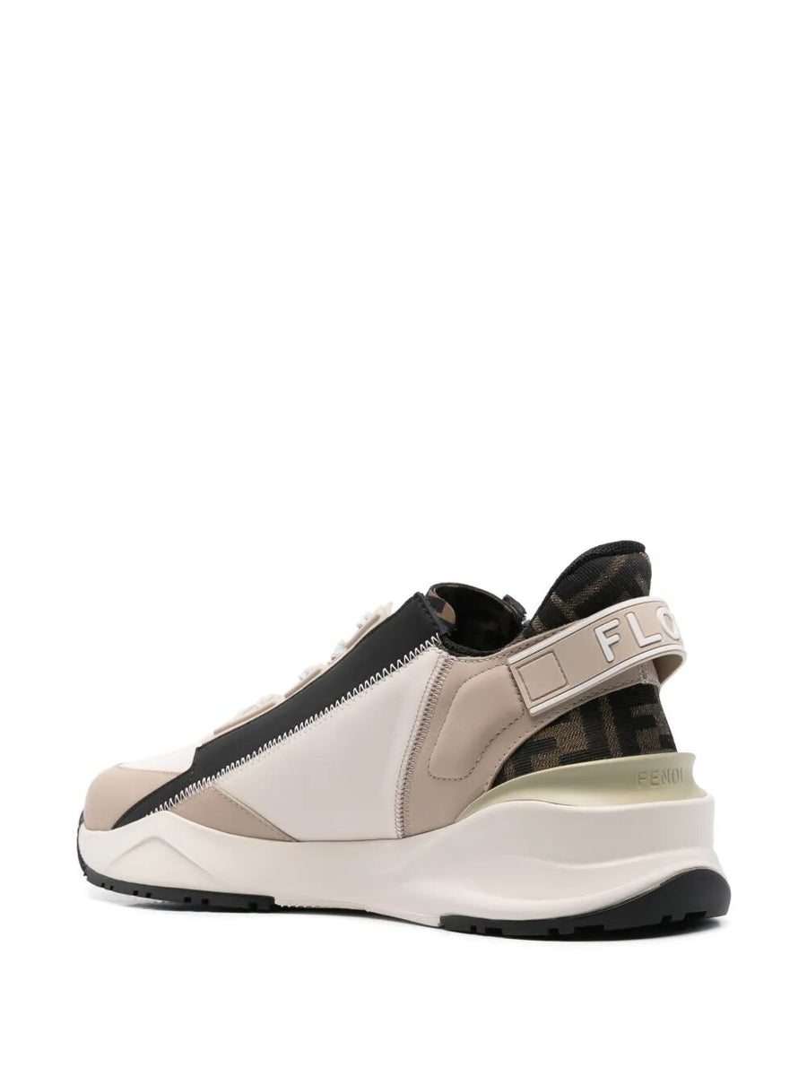 Fendi Men Fendi Flow Leather Sneakers With Ff Motif