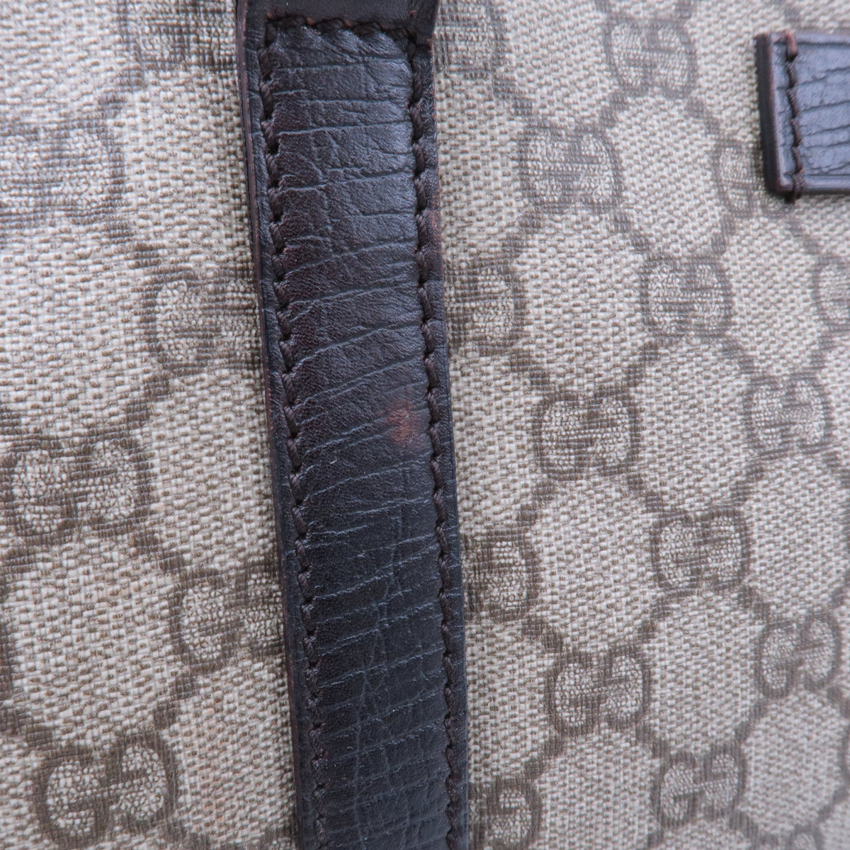 GUCCI GG Supreme Leather Tote Bag Beige Brown 114595