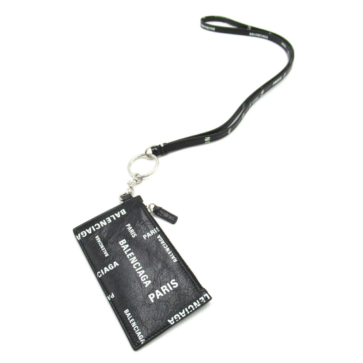 balenciaga Leather Strap Keyring Card Case