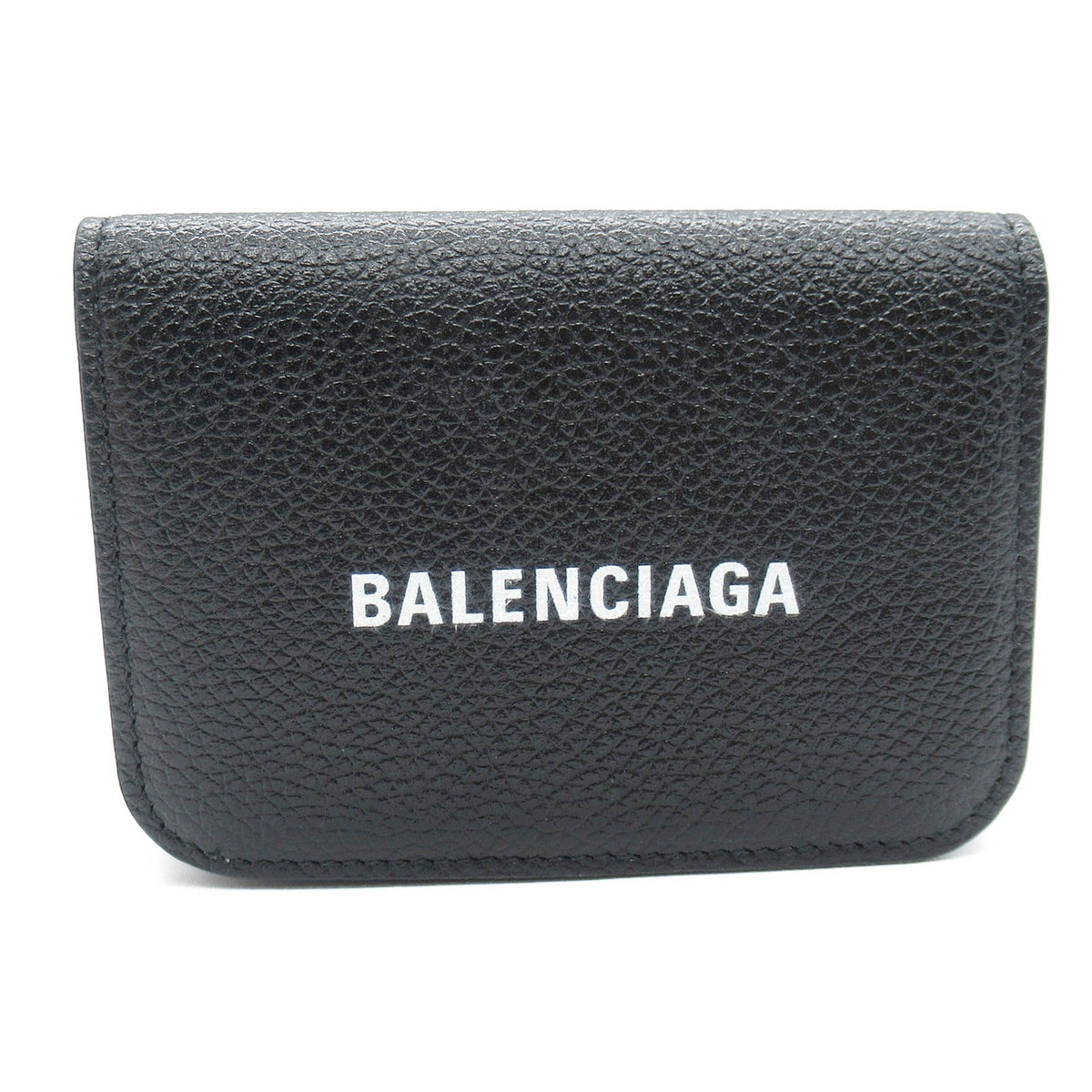 balenciaga Leather Trifold Wallet Black