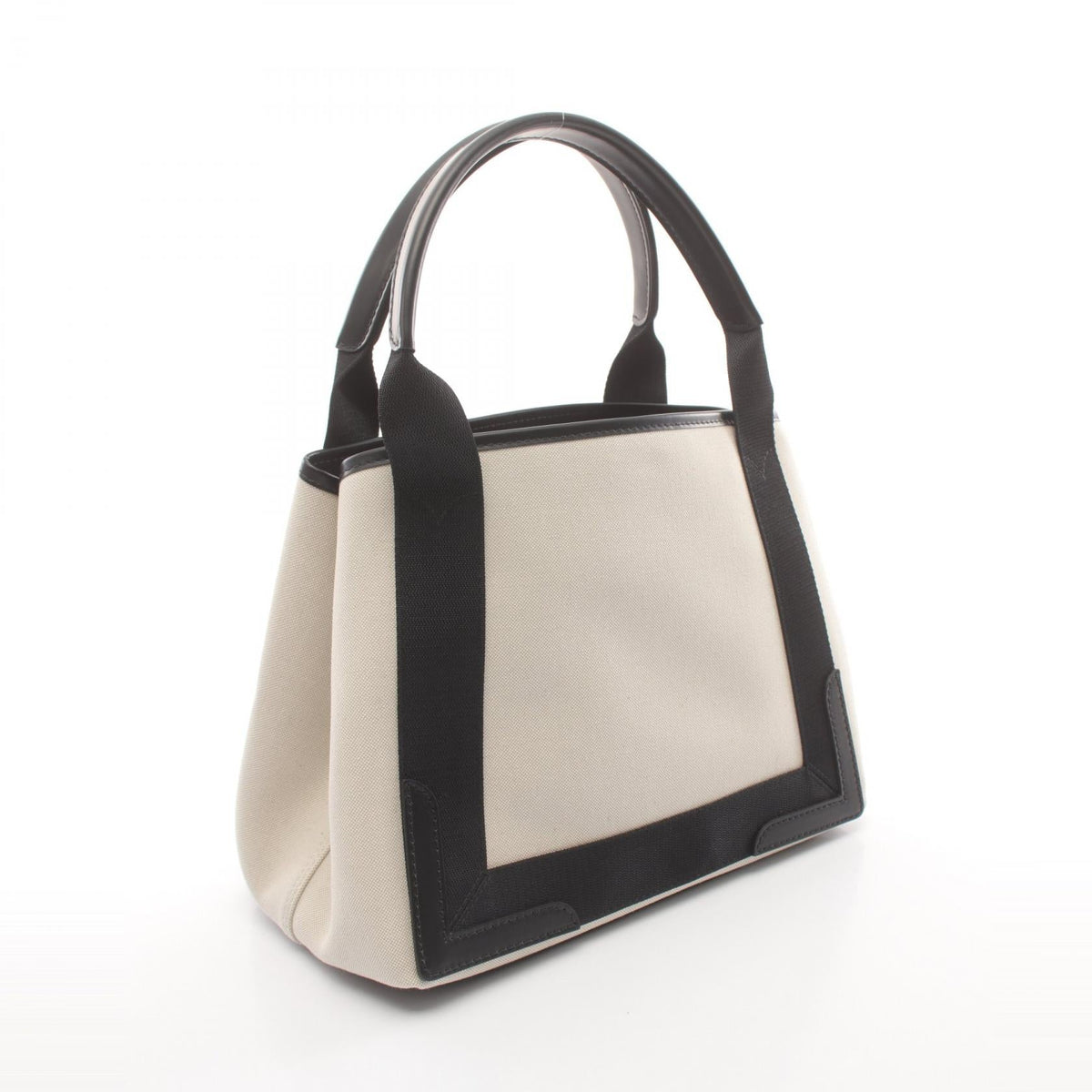 balenciaga Navy Cabas S Canvas Leather Tote