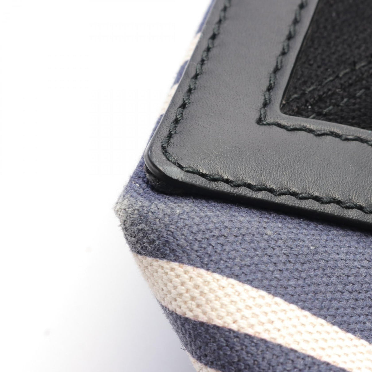 balenciaga Navy Cabas M Canvas Leather Tote