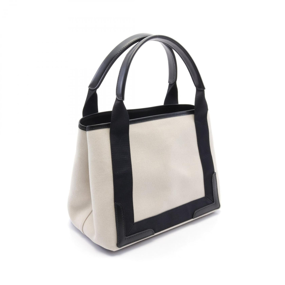 balenciaga Navy Cabas S Canvas Leather Tote