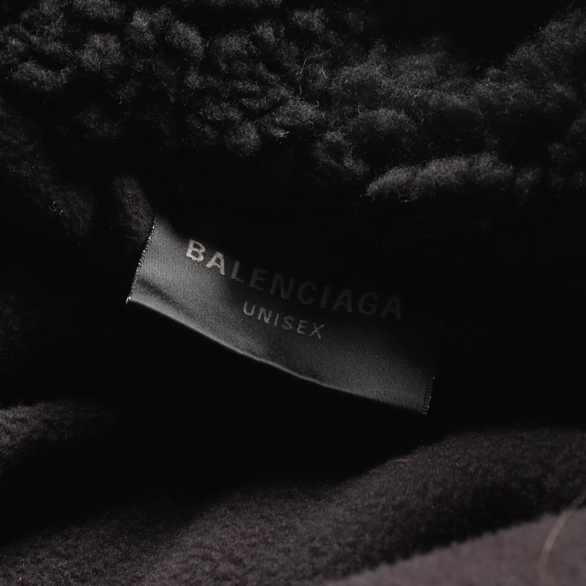 balenciaga Zip-Up Boa Hoodie Jacket Black