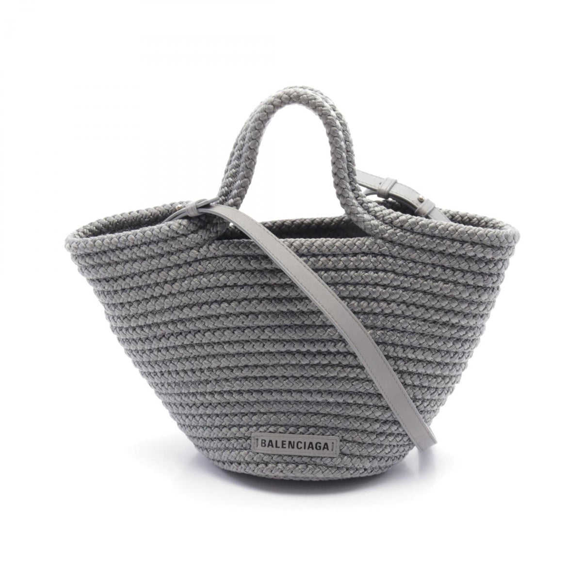 balenciaga Ibiza Small Basket Handbag Nylon Leather