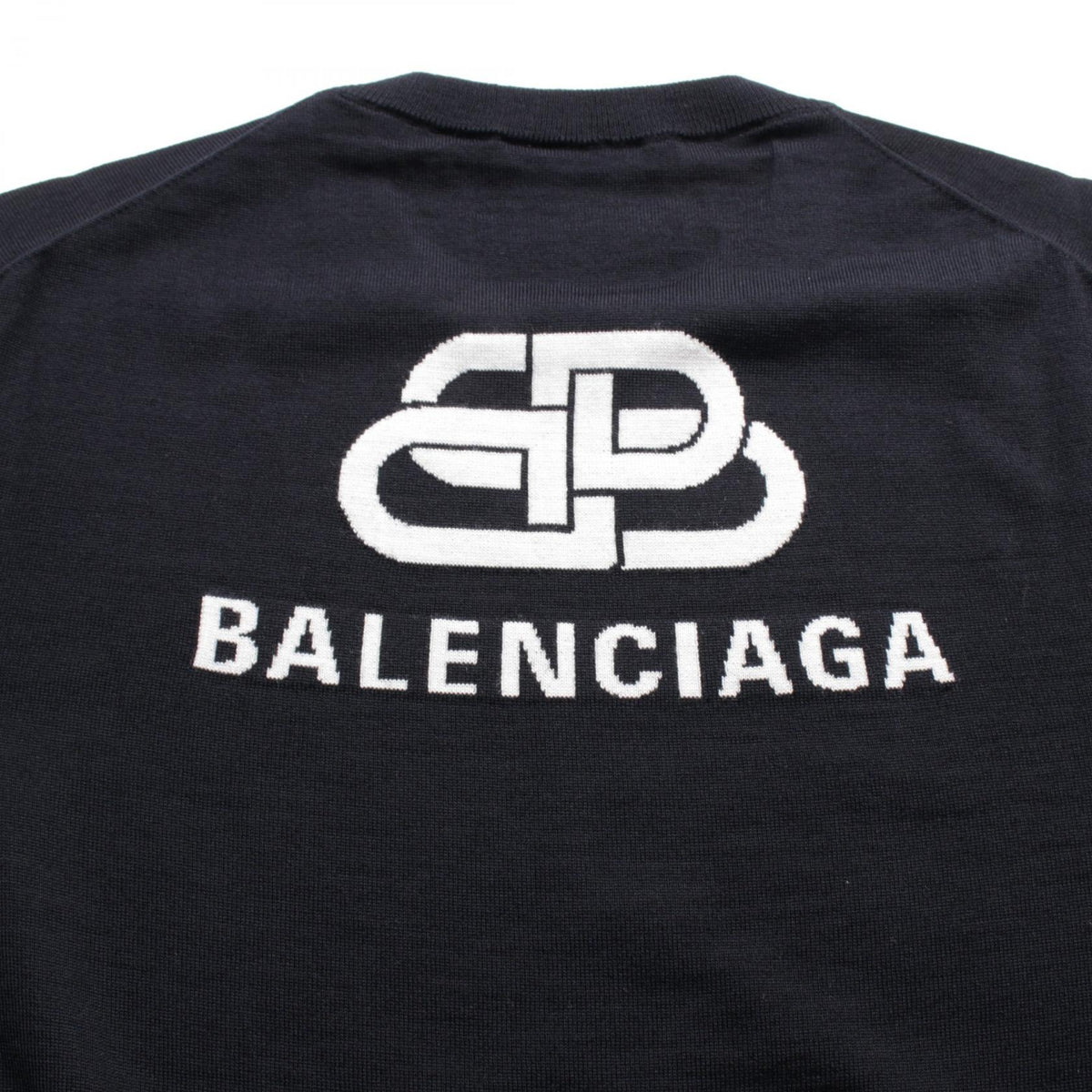 balenciaga Wool Knit Top Navy 583117