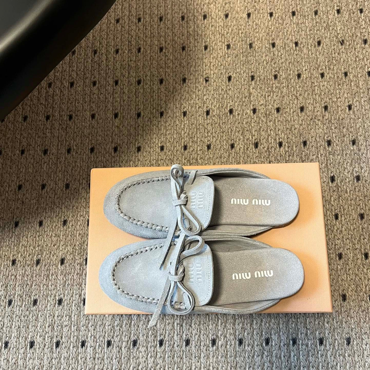 MIU M SUEDE MULES