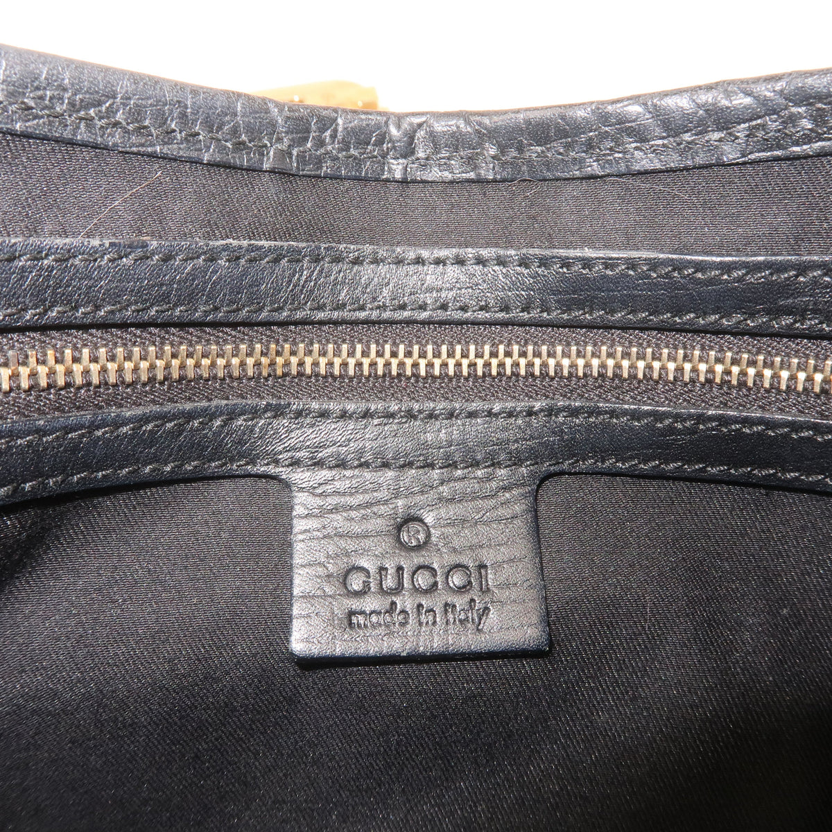 GUCCI Sherry GG Canvas Leather Shoulder Bag Black 130779