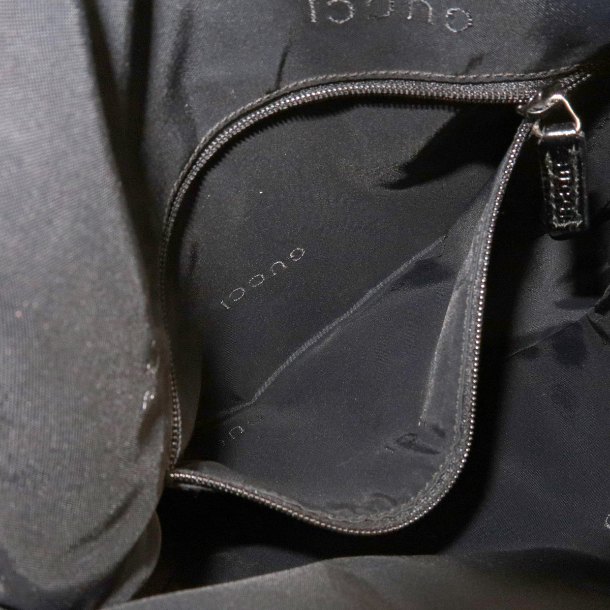 GUCCI Jackie Canvas Leather Shoulder Bag Hand Bag Black 00.3734