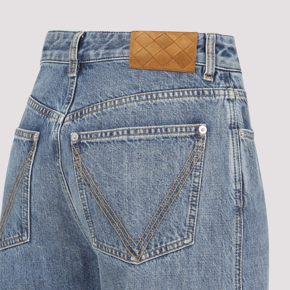 Bottega Veneta Medium Blue Palazzo Denim Jeans Women