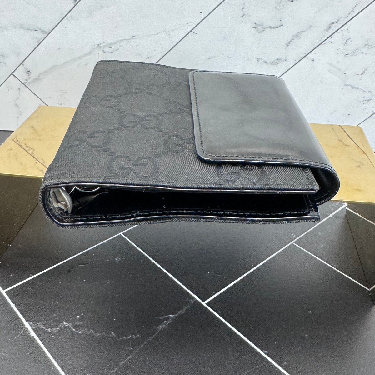 Gucci Black Canvas & Leather Passport Agenda