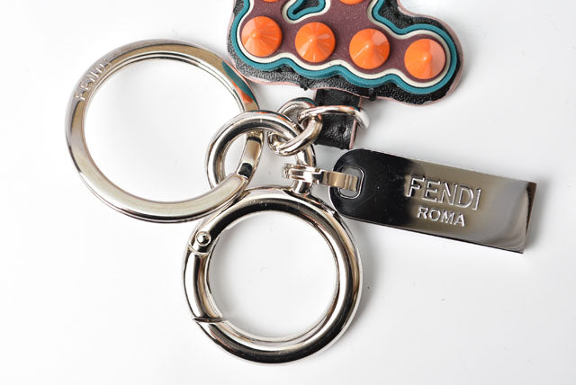 Top quality Fendi Rubber/Leather/Metal Keychain/Keyring/Bag Charm