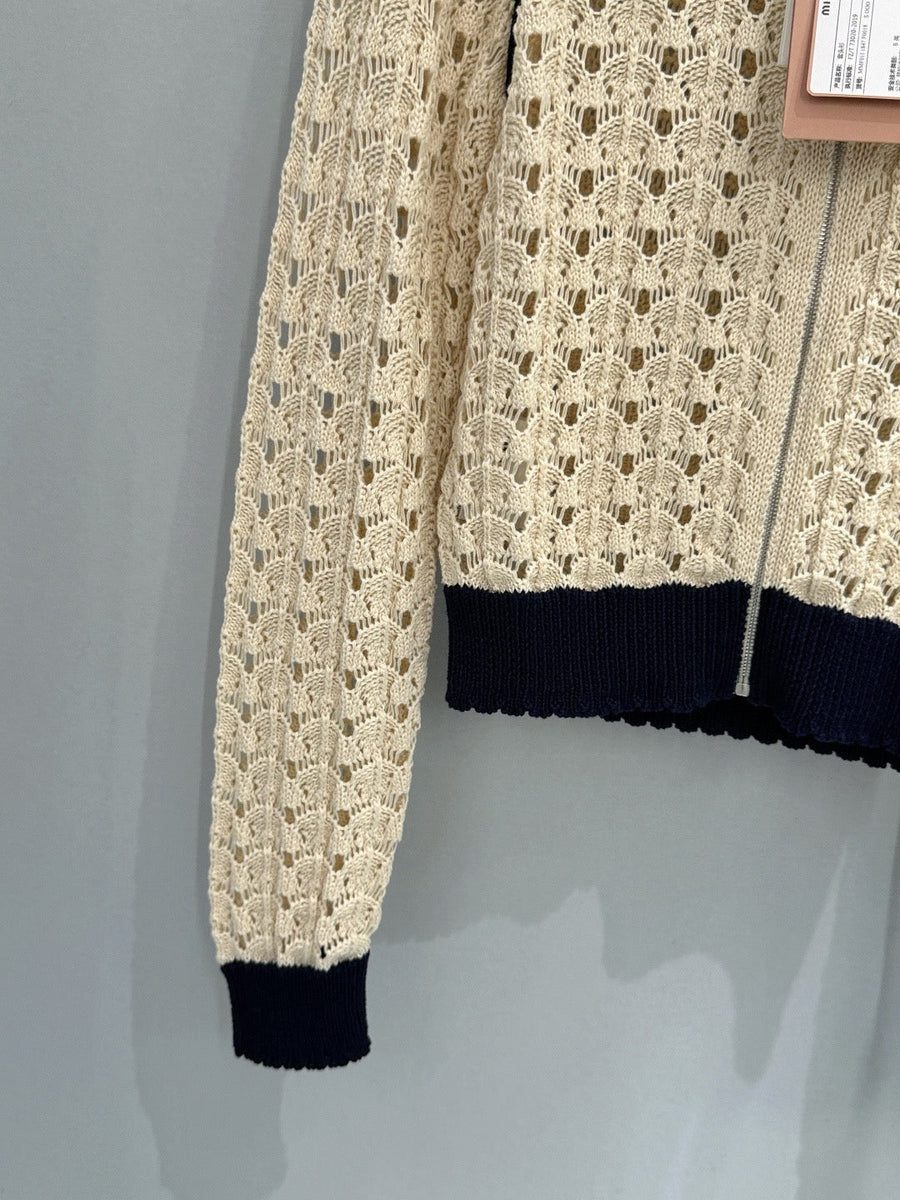 MIU M ZIP CARDIGAN