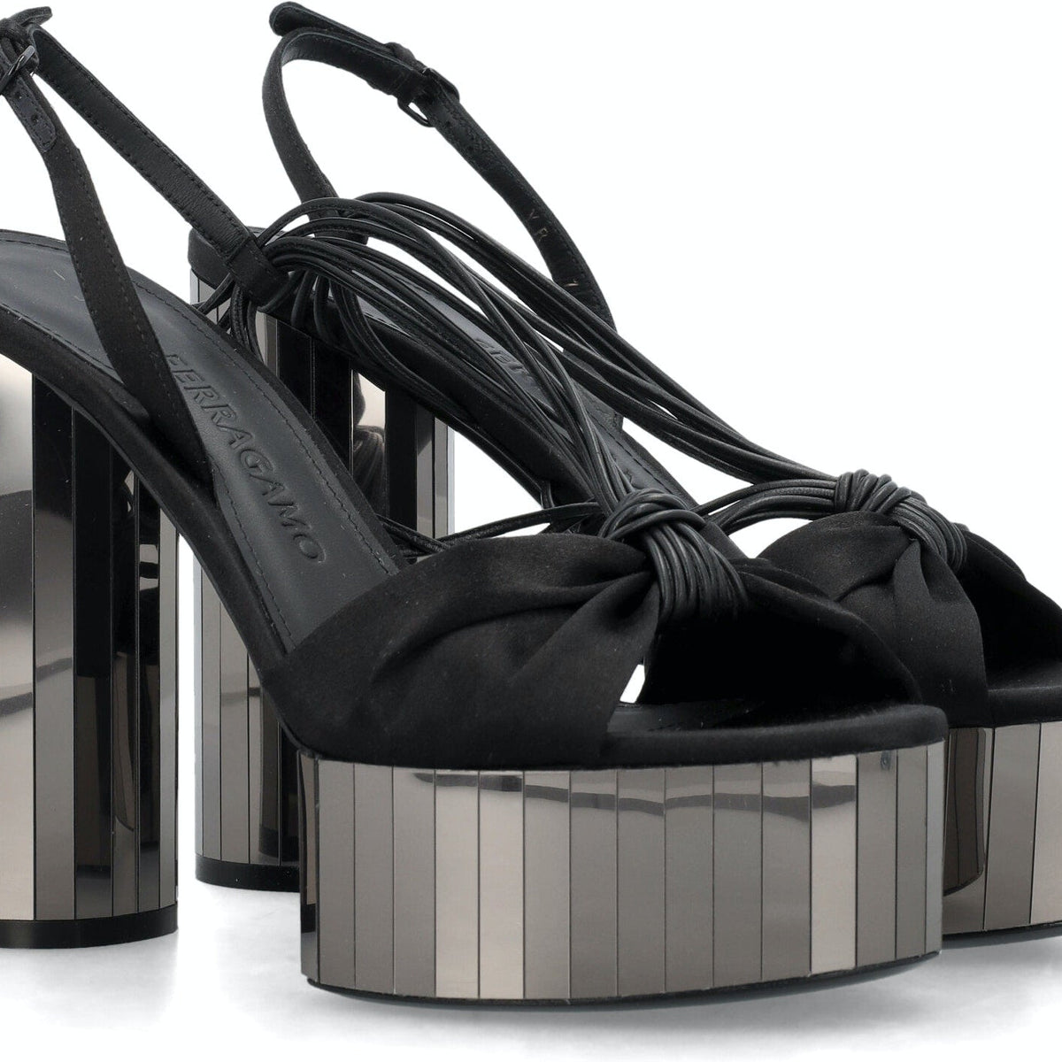 PLATFORM SANDAL WITH MIRRORED HEEL