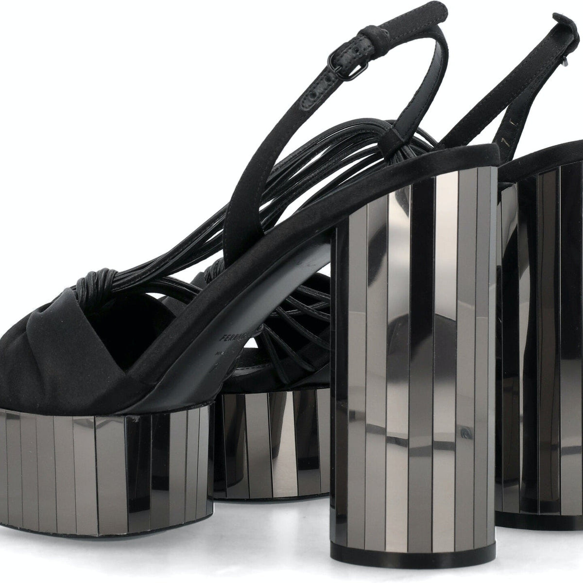 PLATFORM SANDAL WITH MIRRORED HEEL