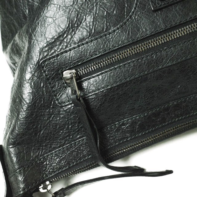 balenciaga Leather Day Messenger Bag Black