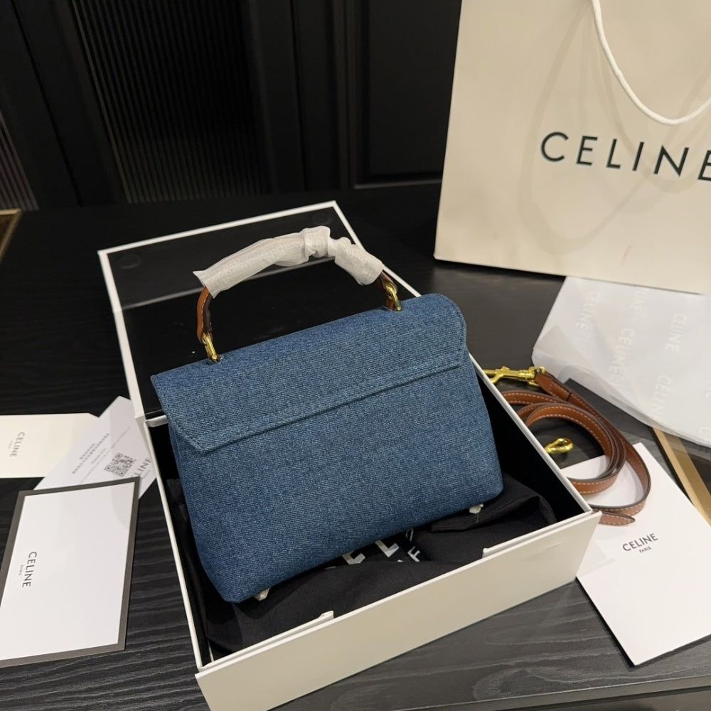 CELINE NINO TEEN DENIM BAG BLUE 20CM