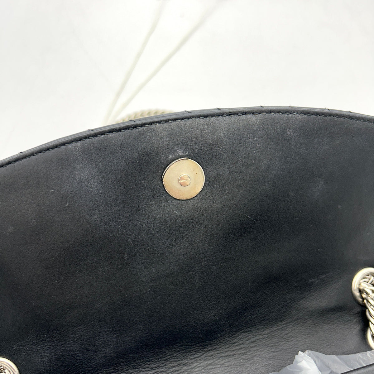 balenciaga Calfskin Logo Matelasse S BB Round Shoulder Bag Black LA43555