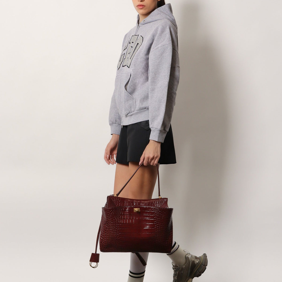 Balenciaga Women Cotton Hooded Sweatshirt
